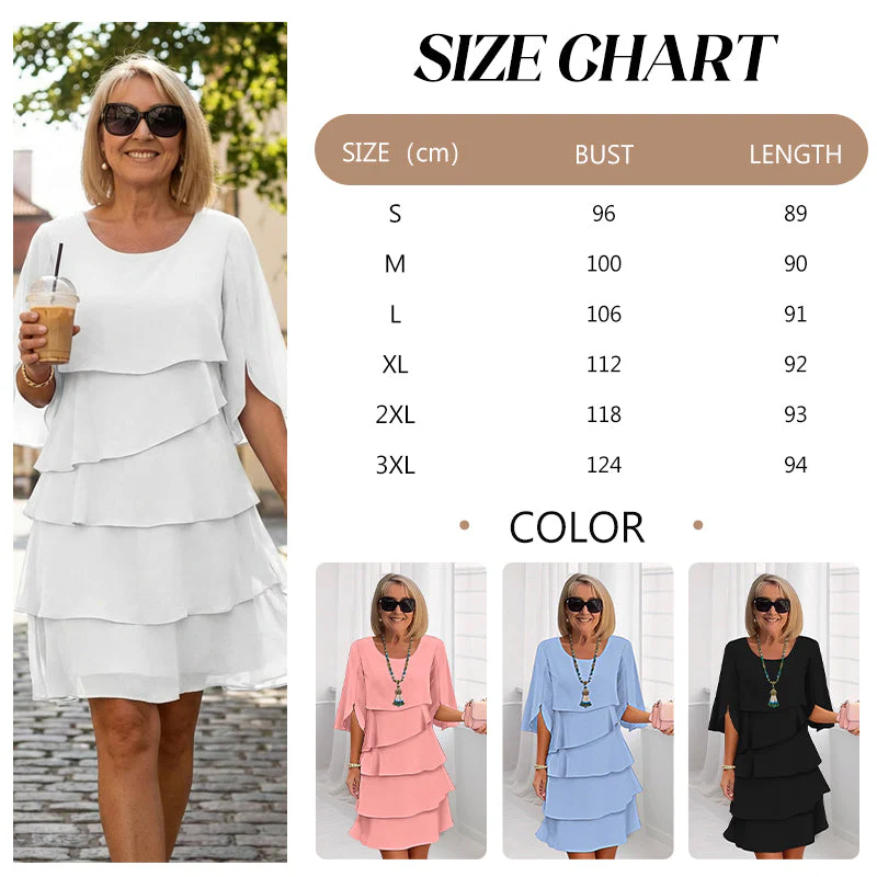 💥Last Day Special Price: ￡13.99!!💥Women's Elegant Layered Ruffle Sleeve Dress - Image 9