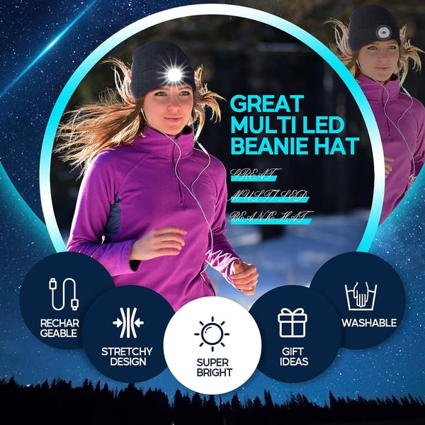 🎅CHRISTMAS GIFT 49% OFF-🎁LED Knitted Winter Beanie Hat - Image 4