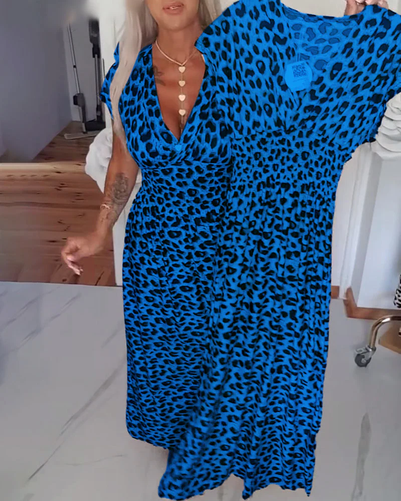 ⏳Off-Season Special Sale 50% OFF⏰Women's V-Neck Leopard Print Dress - Image 14