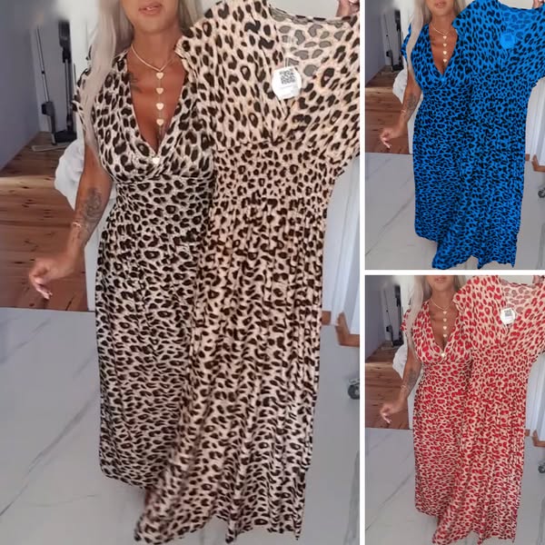 ⏳Off-Season Special Sale 50% OFF⏰Women's V-Neck Leopard Print Dress - Image 2
