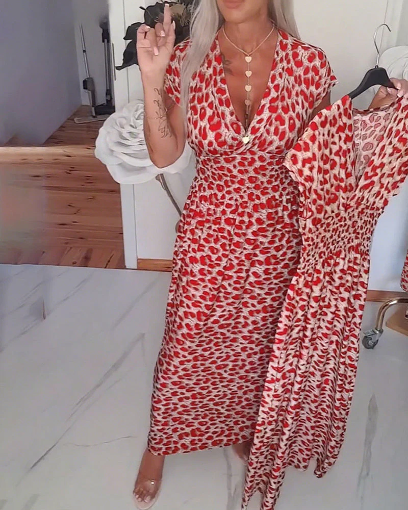⏳Off-Season Special Sale 50% OFF⏰Women's V-Neck Leopard Print Dress - Image 25