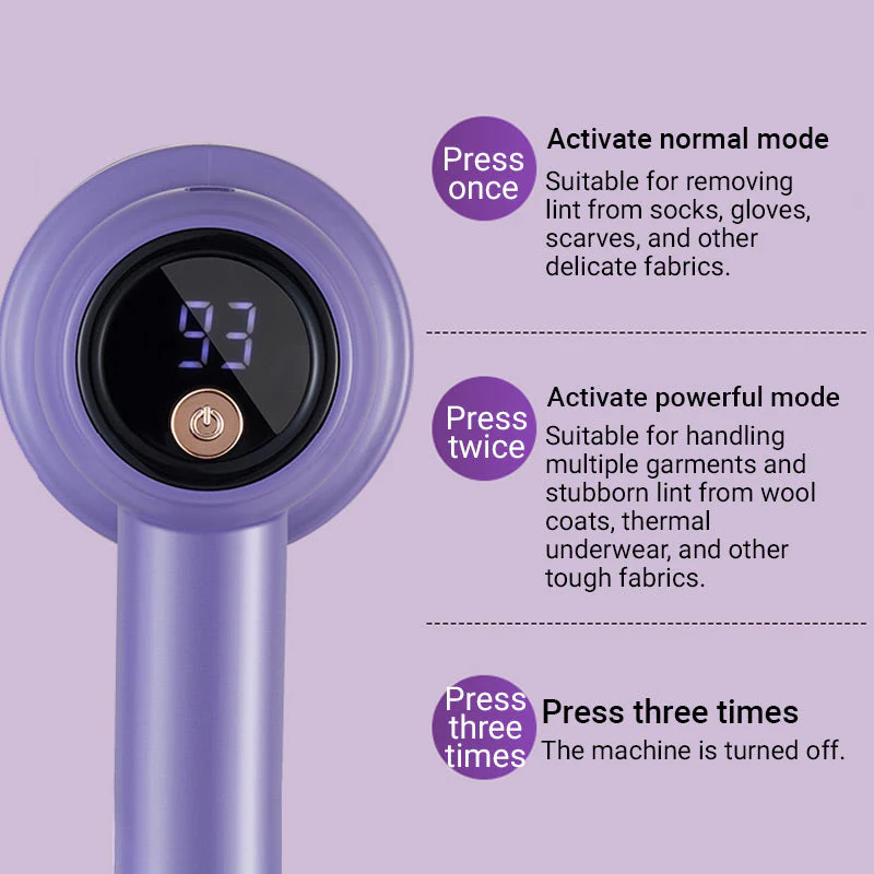 ⏳LAST DAY SALE: ONLY £9.99!!!💜3-Speed & LED Display Rechargeable Fabric Shaver - Image 4