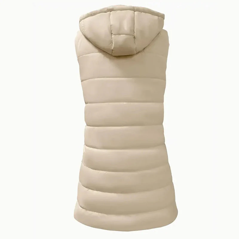 ⏳LIMITED SALE 70% OFF✨Women’s Zip-Up Long Puffer Vest👗 | Solid Color | Sleeveless | Hooded | Winter Wear 💕 - Image 7
