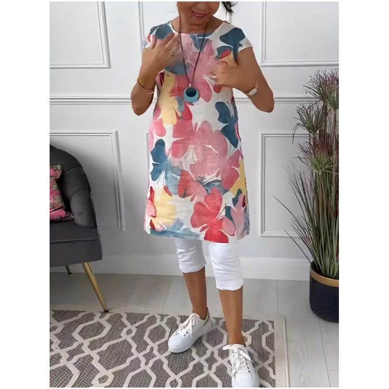 💕LAST DAY SALE 49% OFF💕Loose Mid-Length Dress with Butterfly Print - Image 5