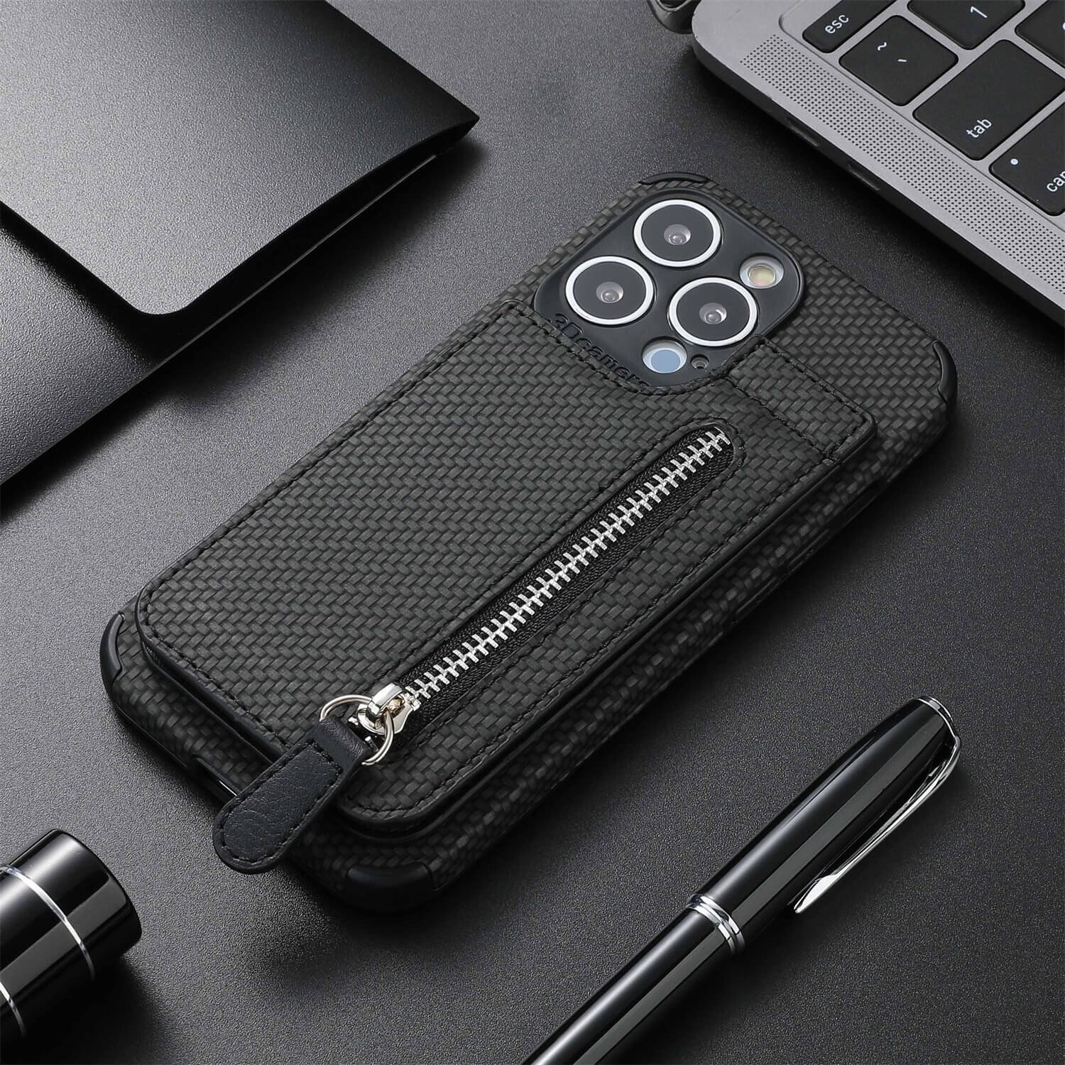 Magnetic Zipper Wallet Cover With Credit Card Holder - Image 12