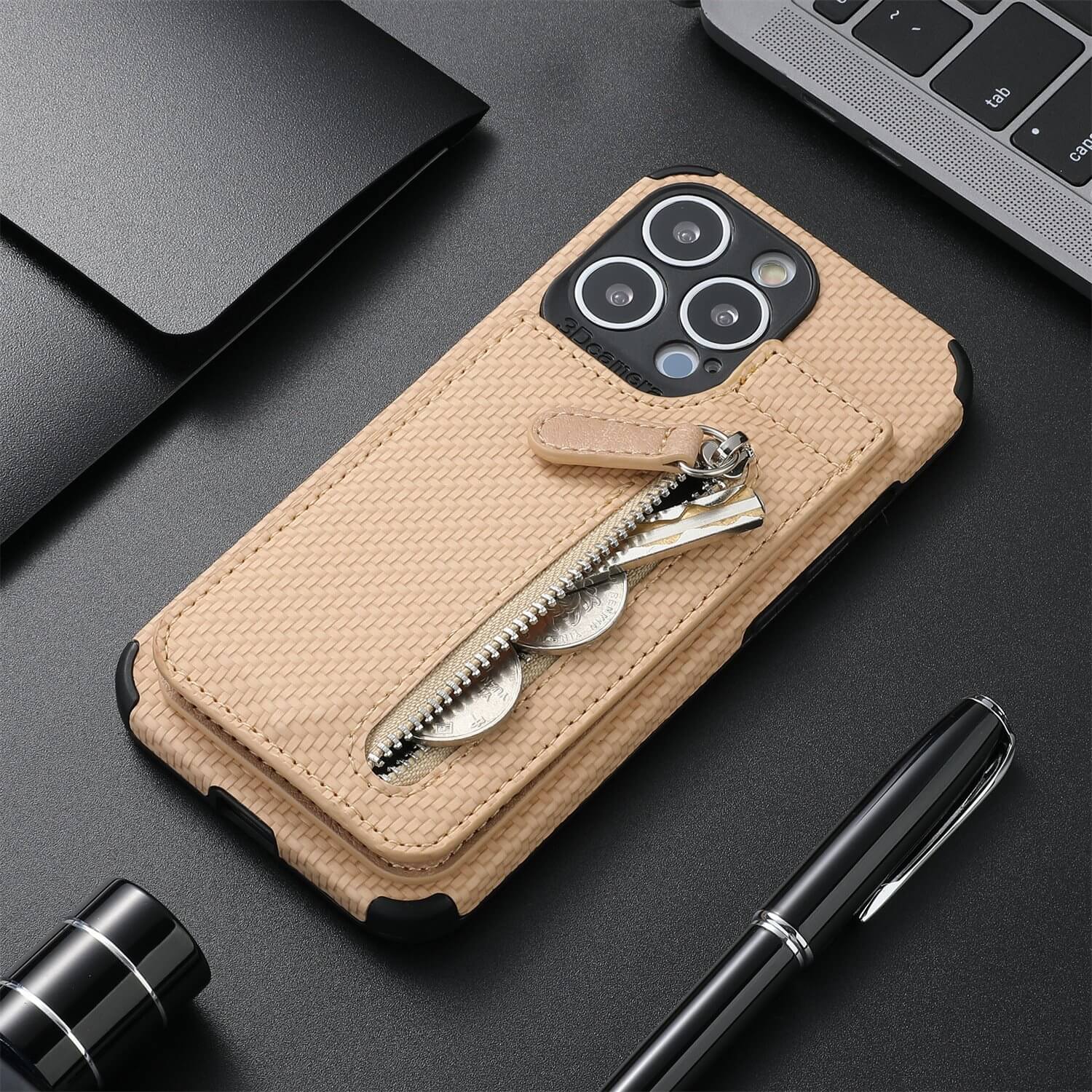 Magnetic Zipper Wallet Cover With Credit Card Holder - Image 6