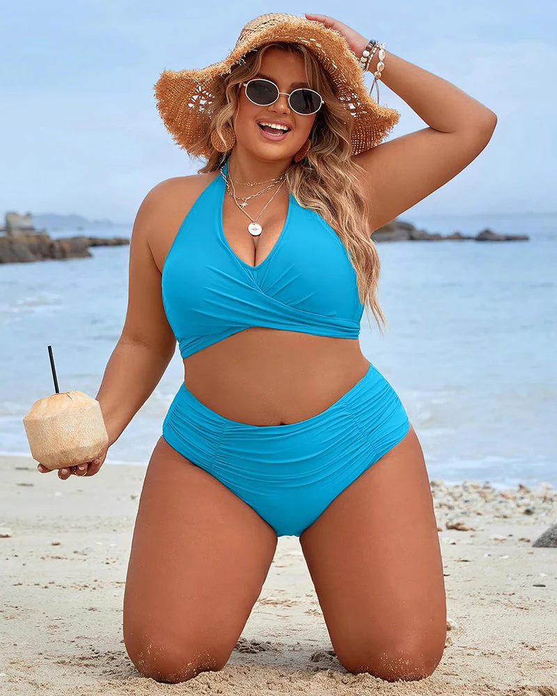 🔥Last Day Special Price £12.99!!💥-👙Tummy Control Bathing Suits Modest High Waisted Bikini Sets - Image 2