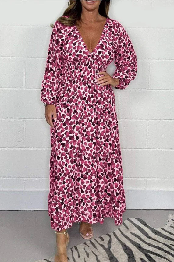 🔥LAST DAY SALE 49% OFF✨️Women Printed Sexy Deep V-neck Dress - Image 4