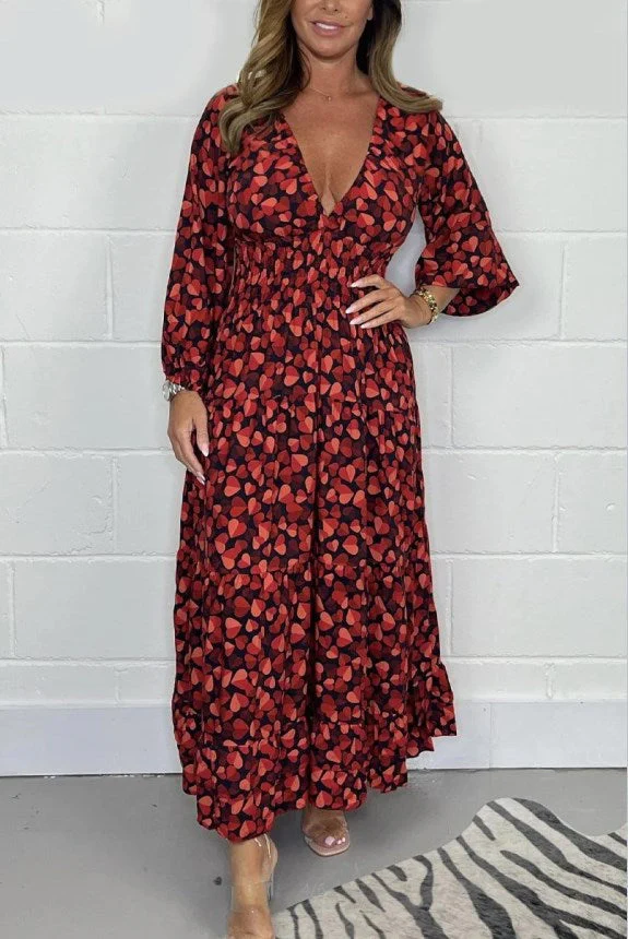 🔥LAST DAY SALE 49% OFF✨️Women Printed Sexy Deep V-neck Dress - Image 5