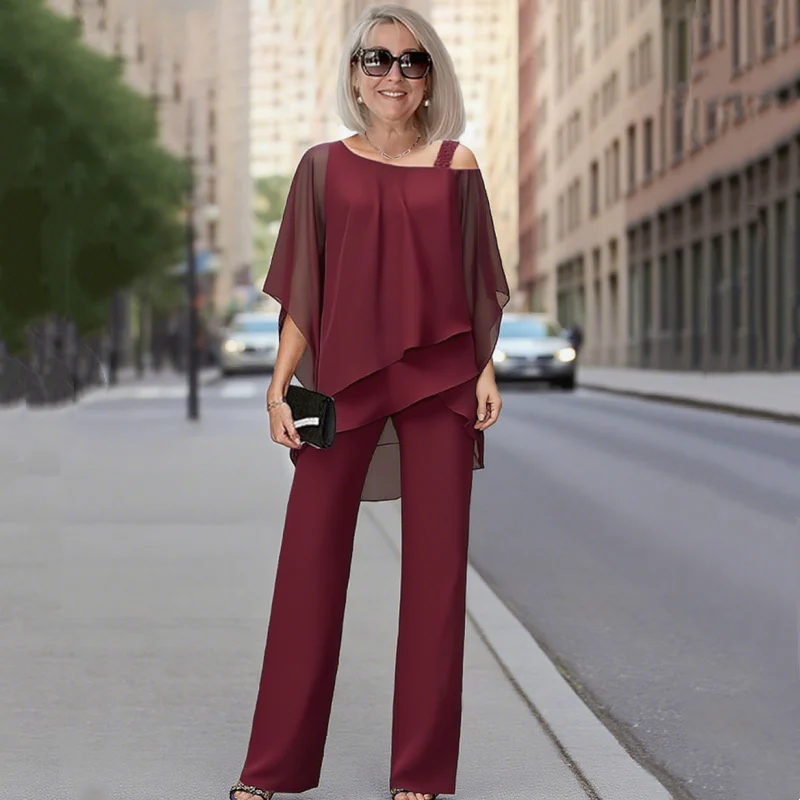 ⏳Limited-time 50% off⏰Women’s Irregular Chiffon Tops ＆ Wide-Leg Pants 2-Piece Set👚👖 - Image 5