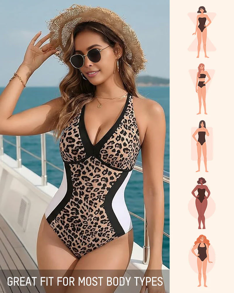 🔥HOT SALE 50% OFF👙Color Block Tummy Control One-Piece Swimsuit - Image 9