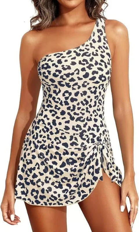 ⛱️Last Day Sale 49% OFF🔥One Shoulder Skirted One Piece Swimsuit - Image 5