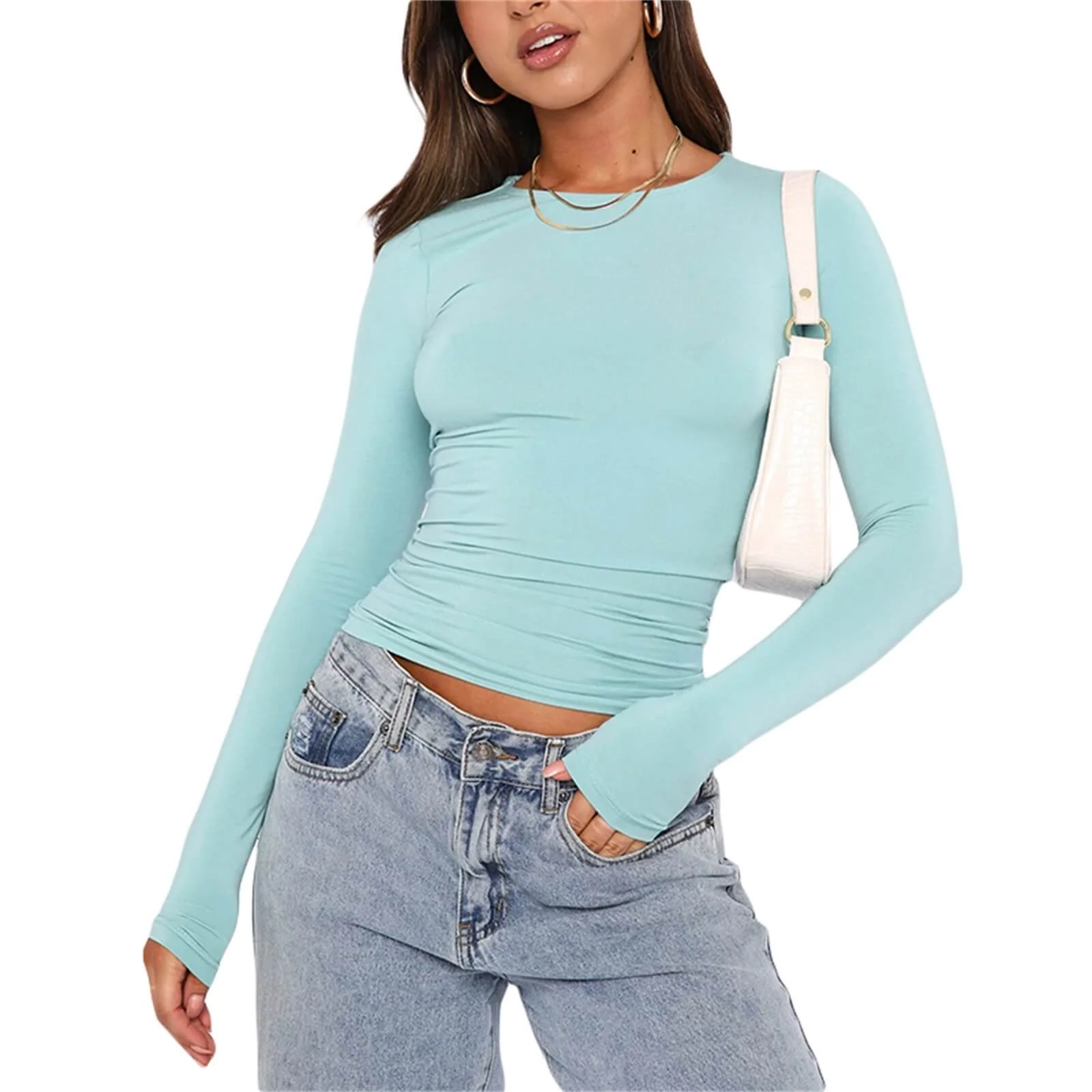 🏆Limited Sale 49% OFF🔥Women’s Basic Slim Open Navel T-shirt - Image 9