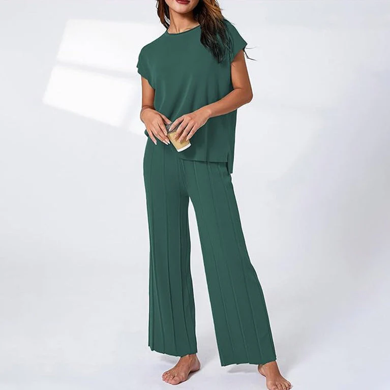 🎉Hot Promotion 50% OFF🛍️Short-Sleeve Top & Wide-Leg Pants 2-Piece Set - Image 5