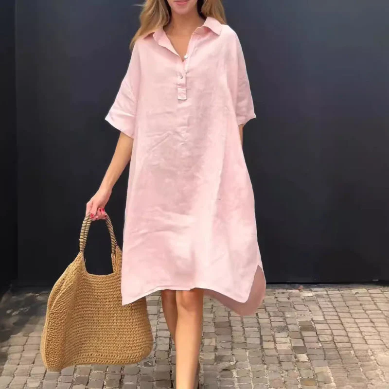 💃HOT SALE 49% OFF💃Oversized Shirt Midi Dress with Pocket - Image 3