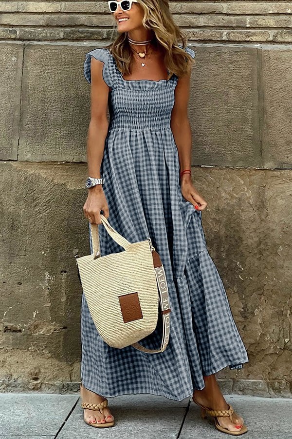 🎉【💥Final 3-hour Preferential Deal 💥】BUY 2 SAVE 15%🎁💃Women's Vintage Plaid Clashing Dresses - Image 5