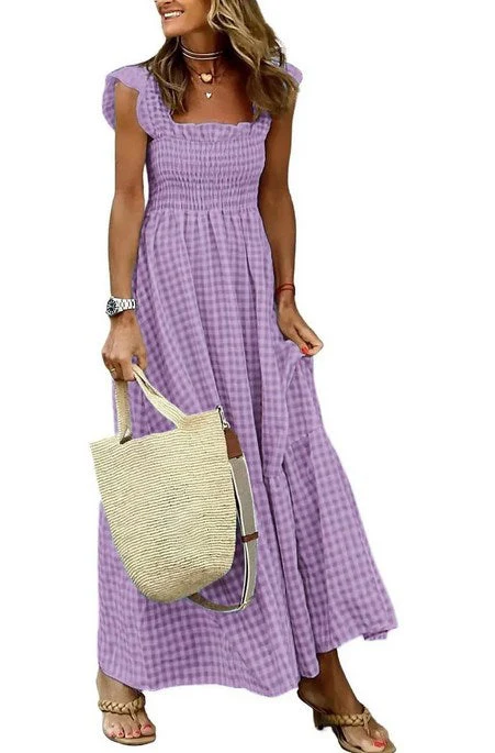 🎉【💥Final 3-hour Preferential Deal 💥】BUY 2 SAVE 15%🎁💃Women's Vintage Plaid Clashing Dresses - Image 9