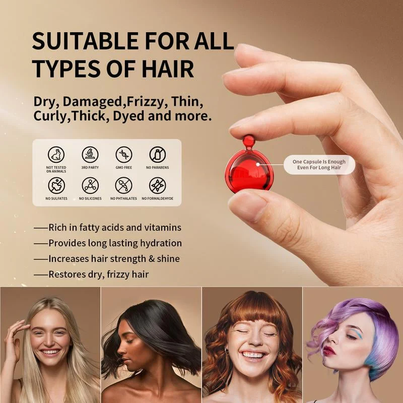 🔥Last Day BUY 1 GET 1 FREE!!🔥40 Capsules Hair Oil With Argan Avocado & Moroccan Oil - Image 6