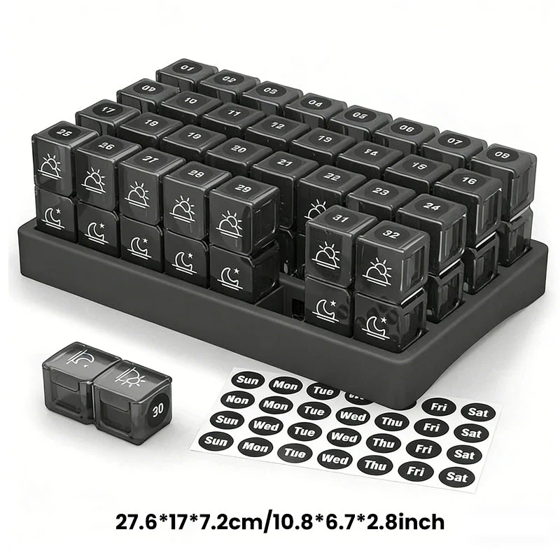 💖Mother’s Day Sale: 50% OFF!💊📅 Daily 31-Day Pill Organizer Travel Case – 🔒📦 4-Week Medication Box with Compartments & Labels, Ideal for Weekly Planning, Vacations & Seniors, Compact Storage - Image 9