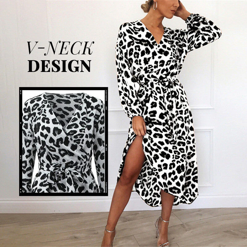✨V-Neck Leopard Print Dress - Image 4