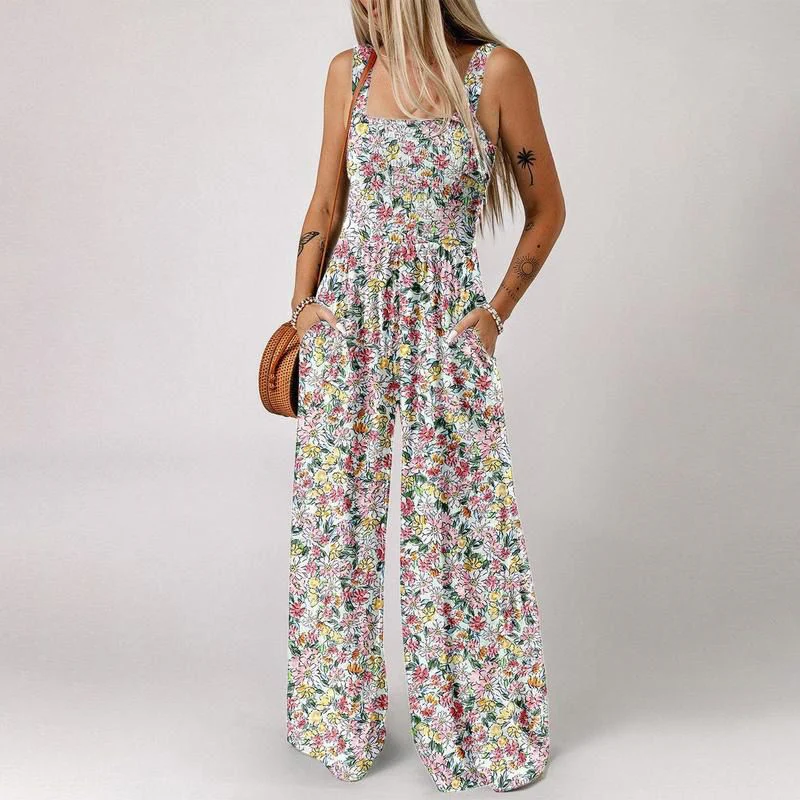 🏖️LAST DAY SALE: ONLY ￡14.99!!🌼Women’s Casual Print Sleeveless Overalls Jumpsuits - Image 11