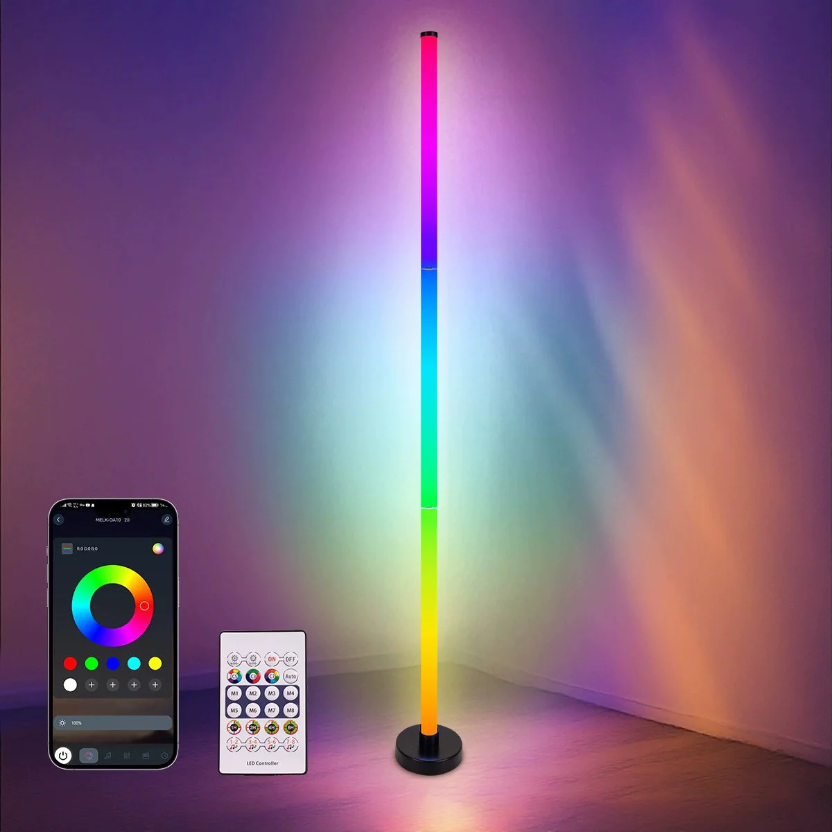 🎅Special Price: Only £12.99!! 🎉🌲Smart RGB + IC LED floor lamp with remote control and USB power supply