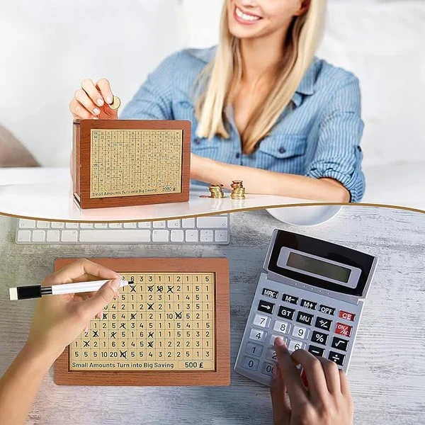 🔥Last Day Sale 70% OFF!!🔥Wooden Lottery Ticket Game Board & Money Box with Counter - Image 6