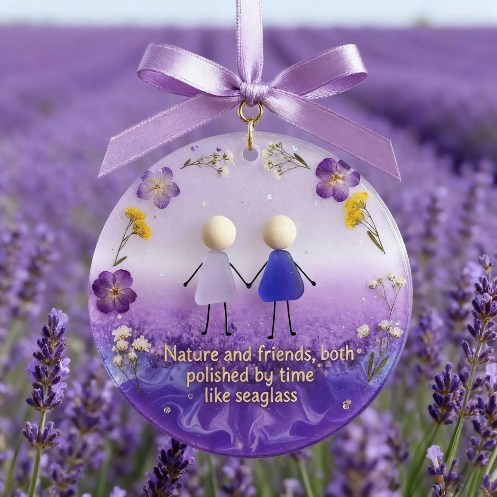 💜Timeless Bonds Sea Glass Christmas Ornament✨Shaped by Nature & Crafted by Hand🪻 - Image 3