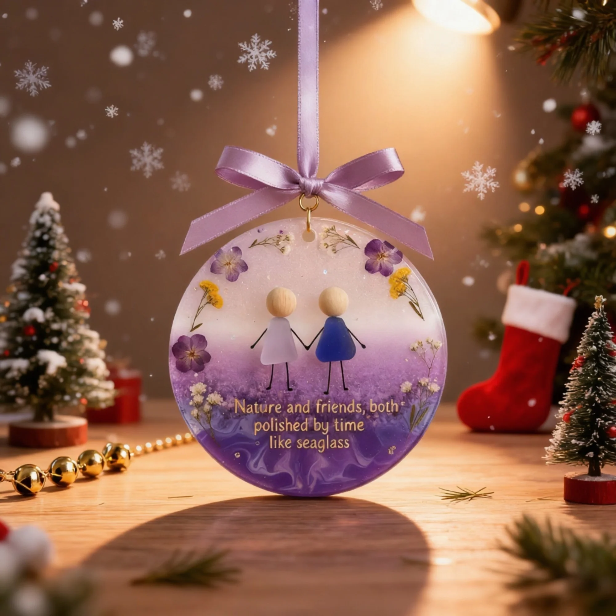 💜Timeless Bonds Sea Glass Christmas Ornament✨Shaped by Nature & Crafted by Hand🪻 - Image 7