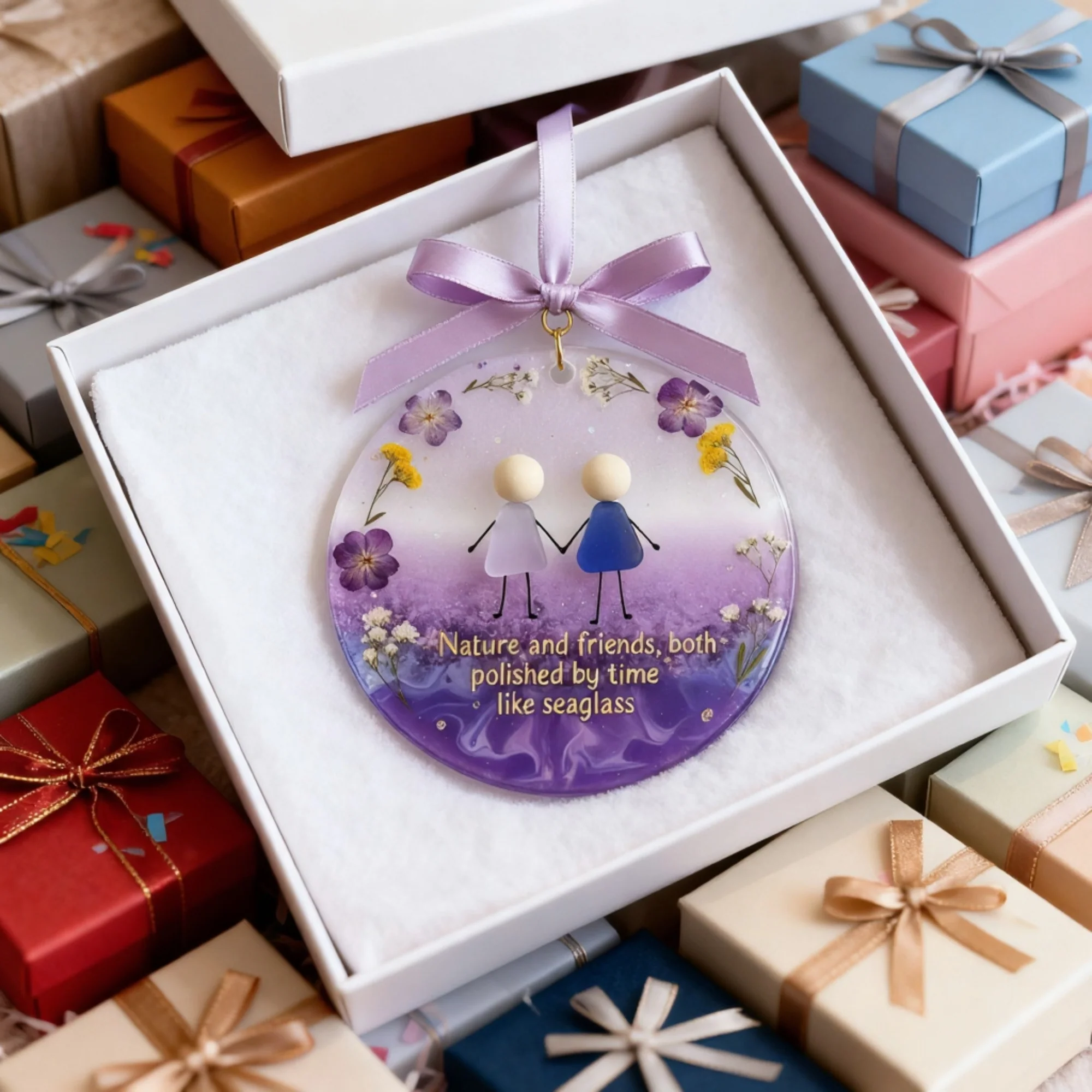 💜Timeless Bonds Sea Glass Christmas Ornament✨Shaped by Nature & Crafted by Hand🪻 - Image 9