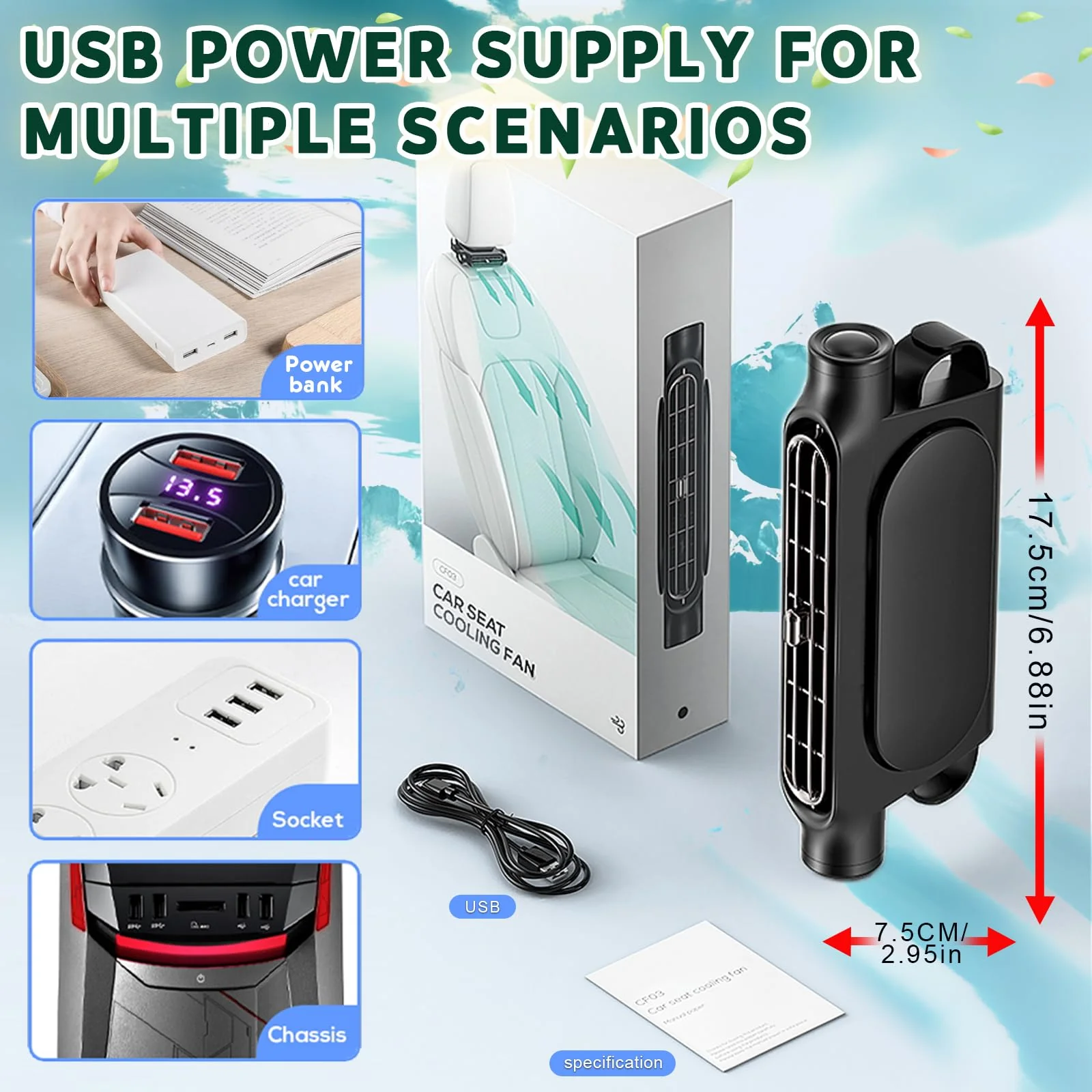 ⏳ Limited Time Deal 49% OFF🔥Car Seat Cooling Fan❄️ - Image 5