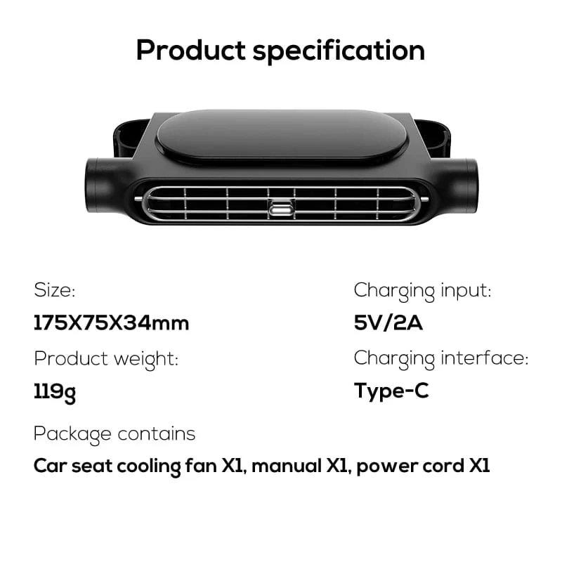 ⏳ Limited Time Deal 49% OFF🔥Car Seat Cooling Fan❄️ - Image 9