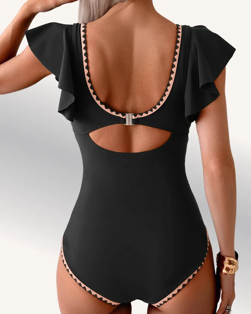 🌸LAST DAY SALE 50% OFF💕Tummy Control Bathing Suit V Neck Shell Stitched SwimSuit - Image 7