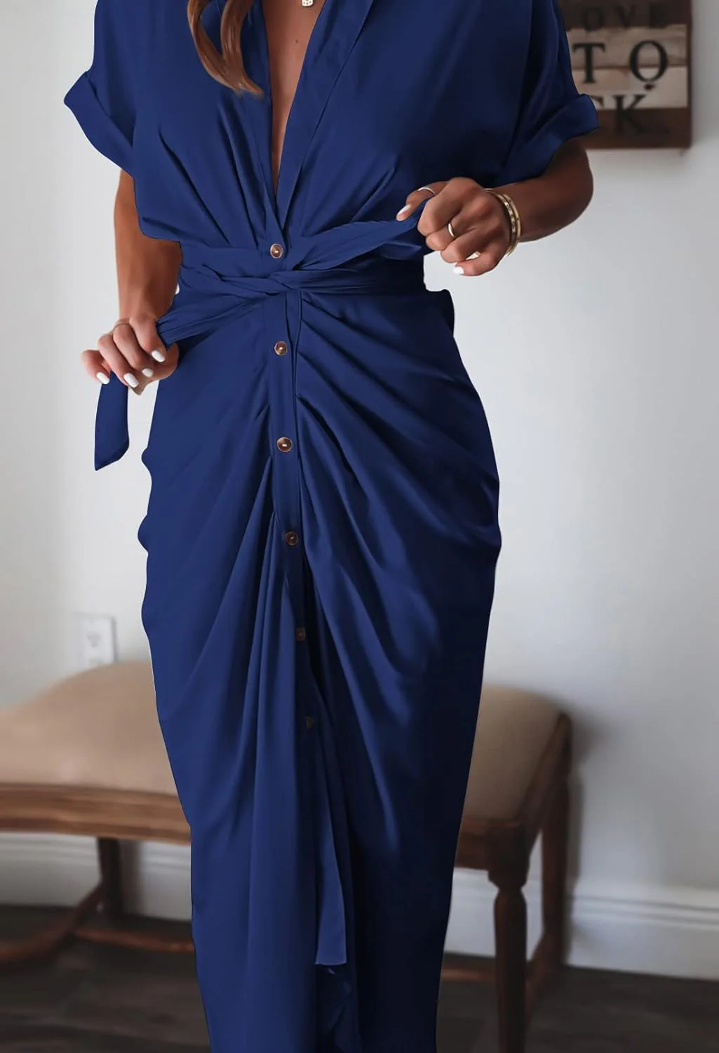 🔥LAST DAY SPECIAL PRICE: ￡13.99!!💝Real silk satin shirt dress👗 - Image 10