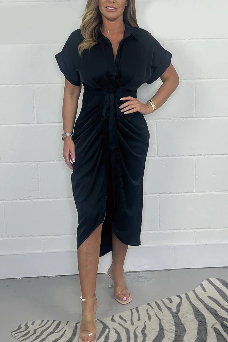 🔥LAST DAY SPECIAL PRICE: ￡13.99!!💝Real silk satin shirt dress👗 - Image 3