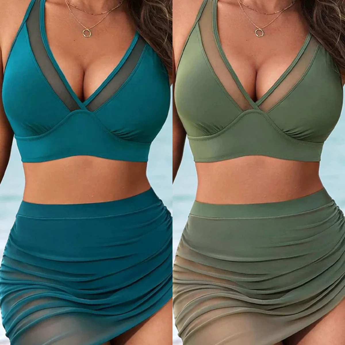 👙2025 LAST DAY SALE 50% OFF💐Swim Skirt High Waisted Bikini Sets Tummy Control Swimsuits - Image 15
