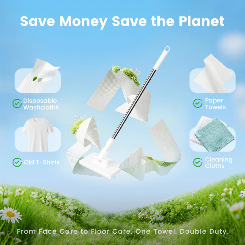 🔥 50% OFF!! ✨🧹Reusable Mop – Biomimetic Self-Clamping Clamp, 100 cm Telescopic Handle, 360° Rotation & Eco-Friendly (Multi-Surface)! - Image 6