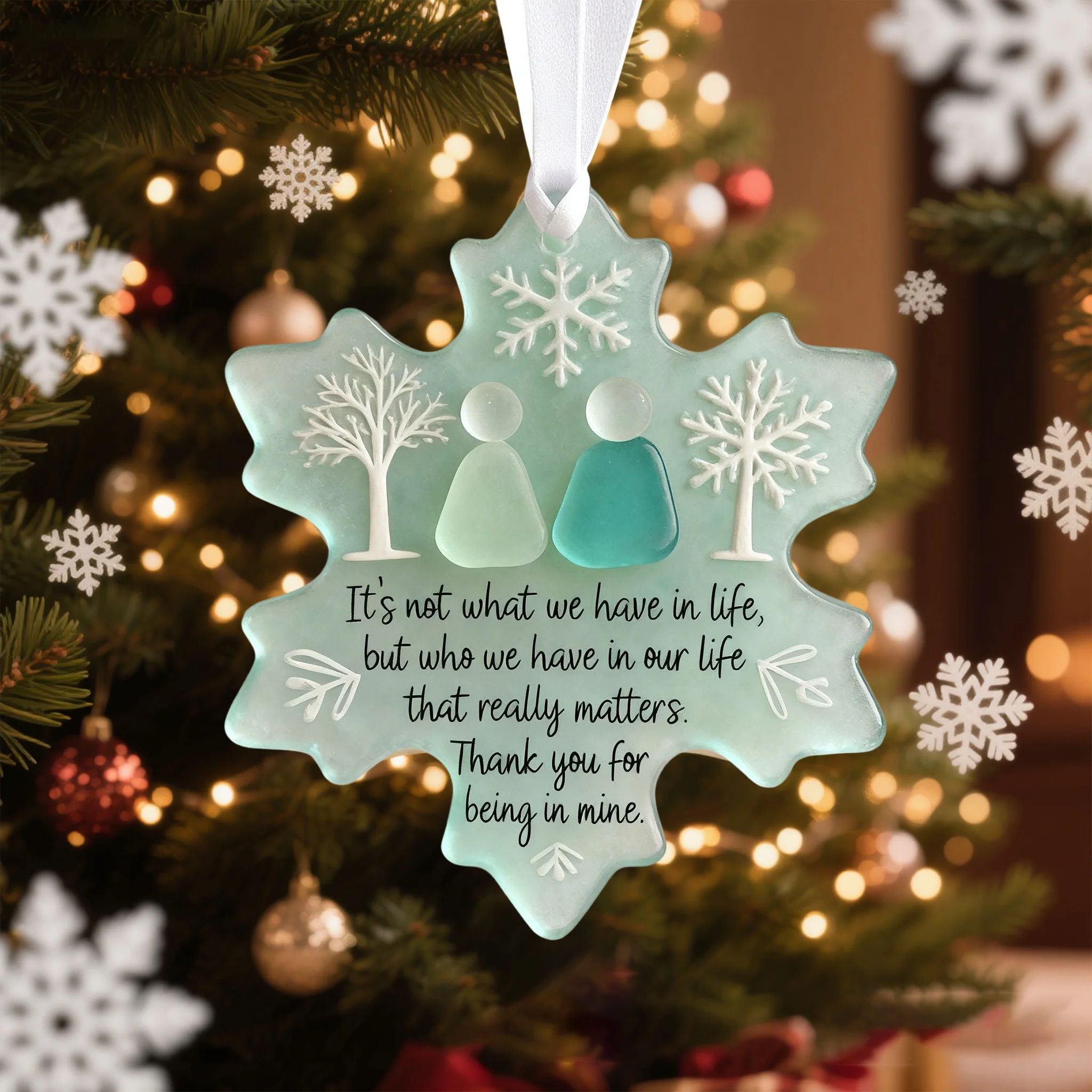 ❄Snowflake-Shaped Sea Glass Friendship Decor🌊✨ Shaped by Nature & Crafted by Hand! - Image 3
