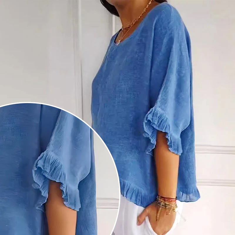 💖LAST DAY SALE 50% OFF💖Loose fit cotton linen summer top - Image 5