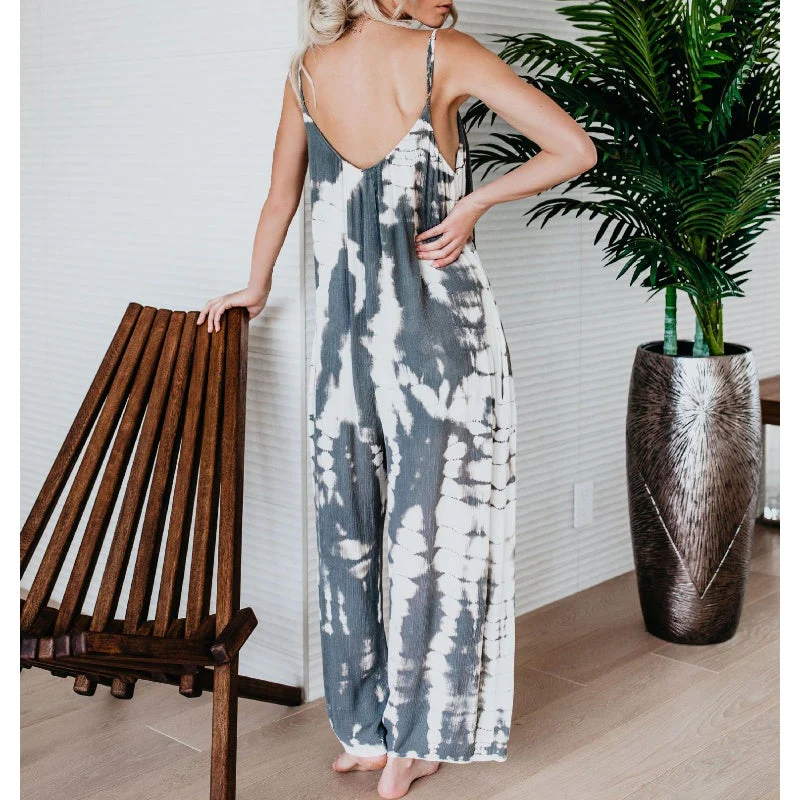🔥2025 New Arrival💝Women's Fashion Spaghetti Strap Printed Jumpsuit - Image 3