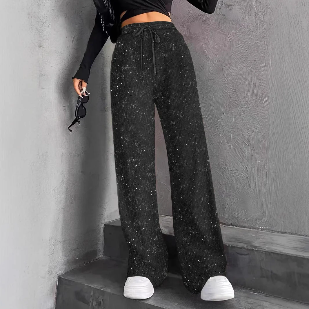 🎄LAST DAY SALE 50% OFF🥰Women's Sequin Sparkle Wide Leg Pants with Elastic Waistband 3 - Image 8