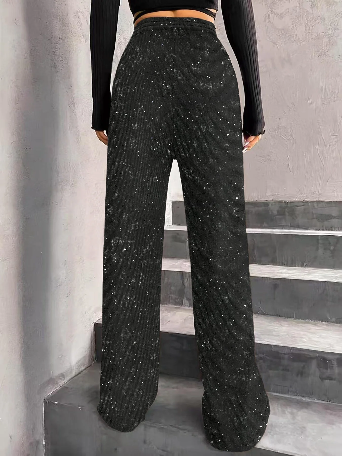 💖LAST DAY SALE 50% OFF🥰Women's Sequin Sparkle Wide Leg Pants with Elastic Waistband - Image 6