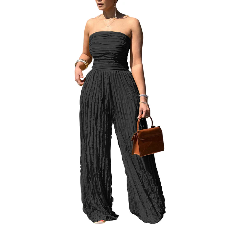 ⏳LAST DAY SALE 50% OFF💕Strapless Crinkle Wide-Leg Jumpsuit - Image 13