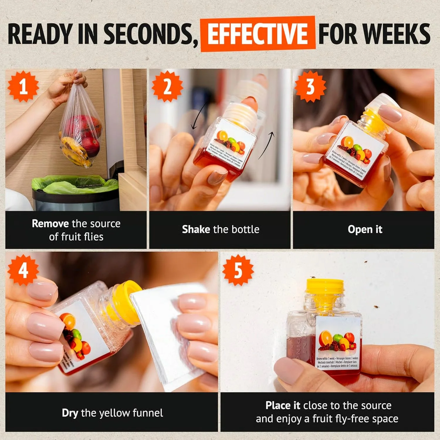 [BUY 2 GET 1 FREE]🔥Ultra-Strong Fruit Fly Trap - User Friendly  (Up to 3 Weeks per Bottle) - Image 3
