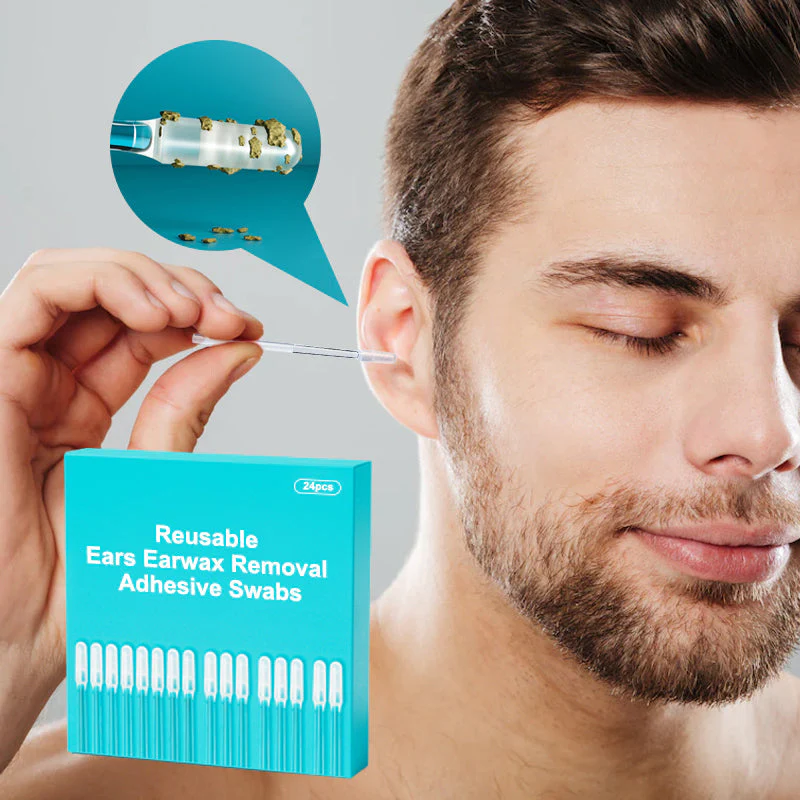 🏆LAST DAY SALE: ONLY £8.9 & FREE SHIIPPING!!🔥Reusable Earwax Removal Adhesive Swabs👂✨️