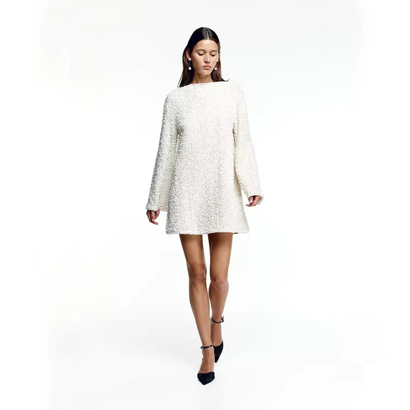 🎅CHRISTMAS SALE 50% OFF!!⏳50K+ SOLD! 🎁✨Long Sleeve Loose Sequined Tie-back Dress - Image 2