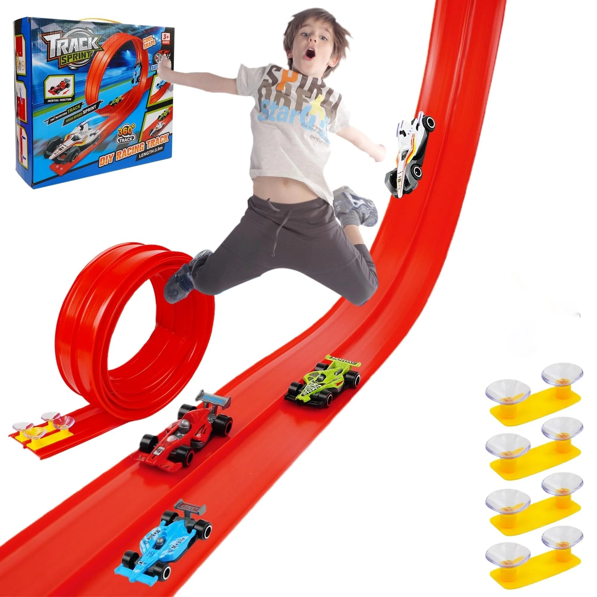 🎁Christmas Hot Sale 50% OFF🎅🏎️DIY Children's Alloy Car Suction Cup Race Track - Image 2