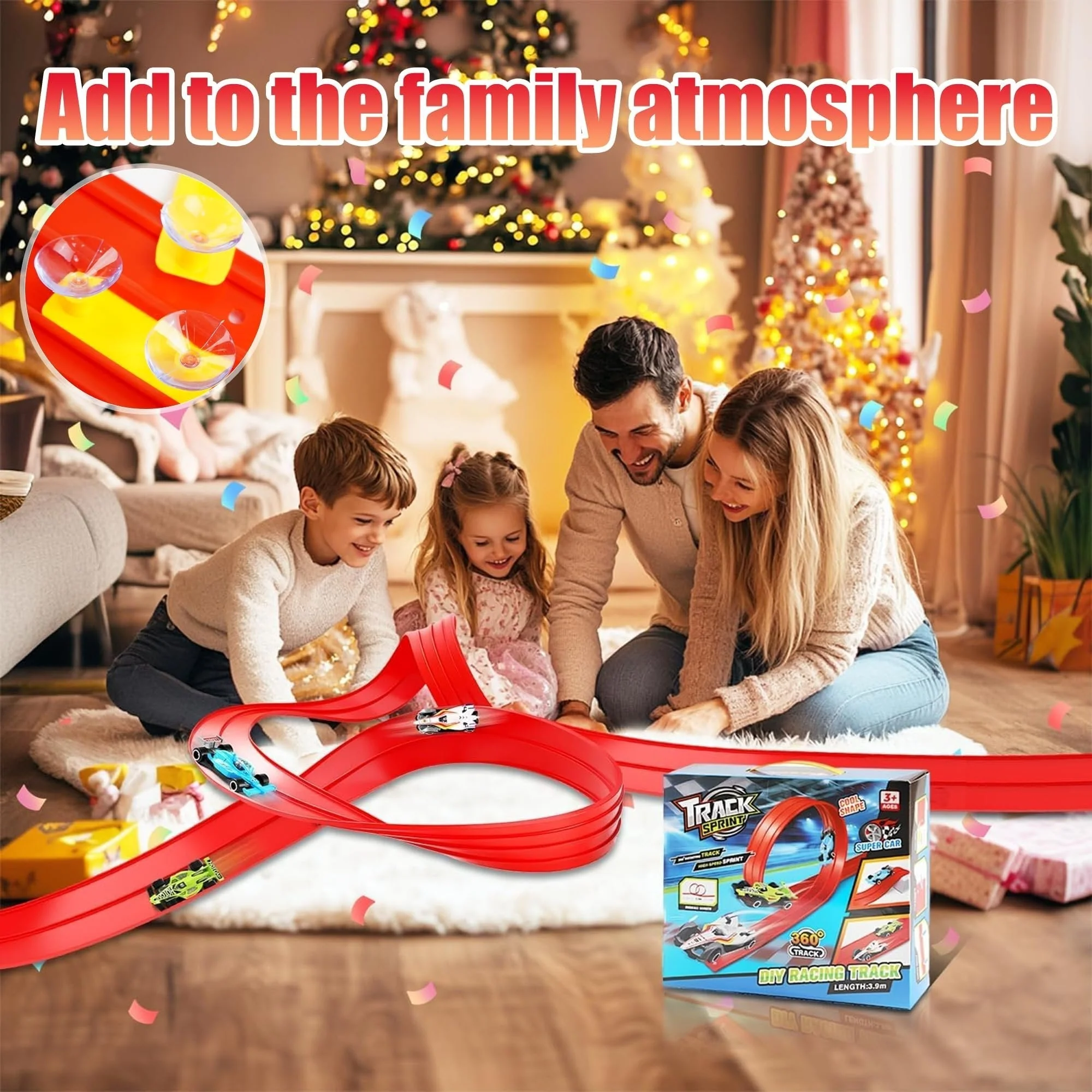 🎁Christmas Hot Sale 50% OFF🎅🏎️DIY Children's Alloy Car Suction Cup Race Track - Image 3
