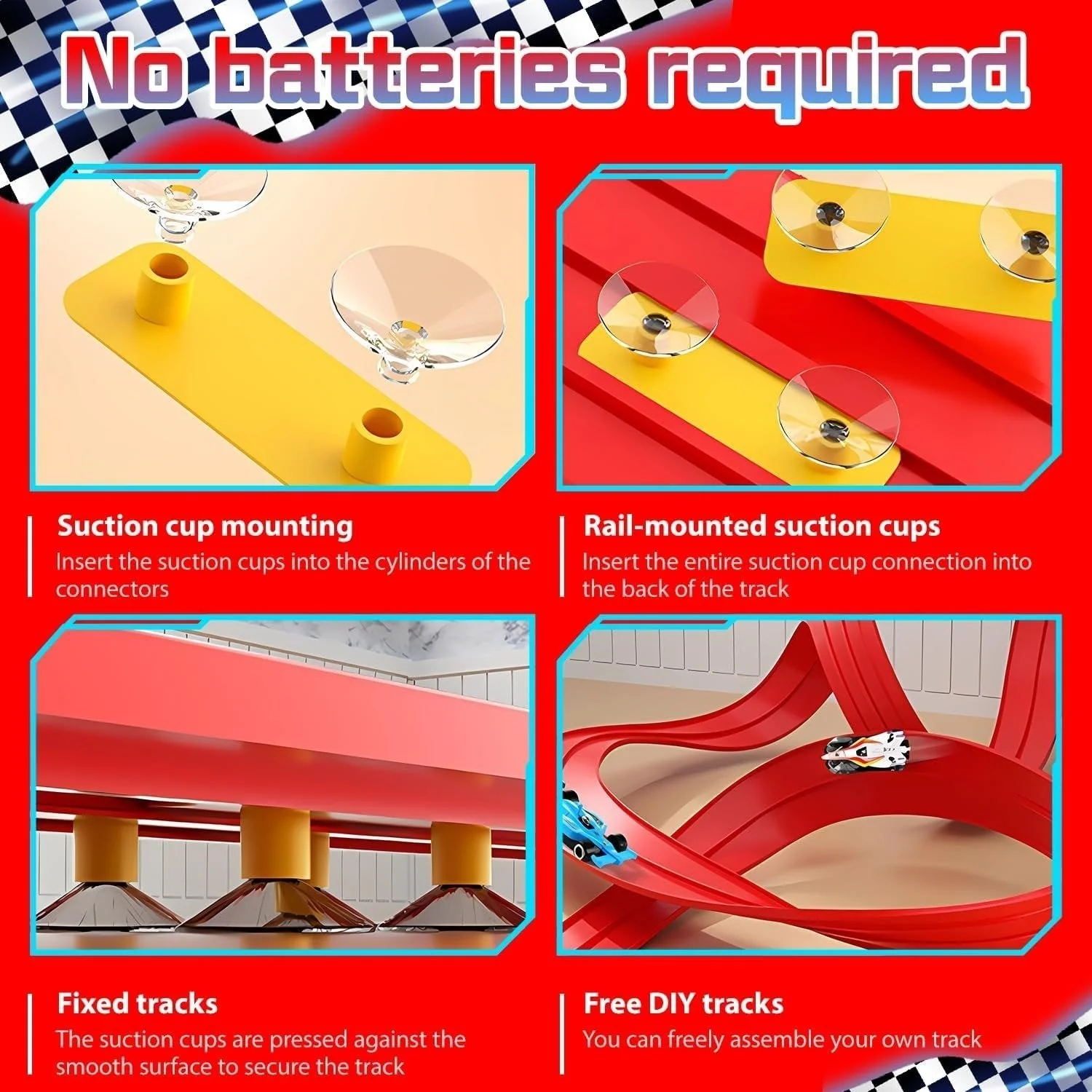 🎁Christmas Hot Sale 50% OFF🎅🏎️DIY Children's Alloy Car Suction Cup Race Track - Image 5