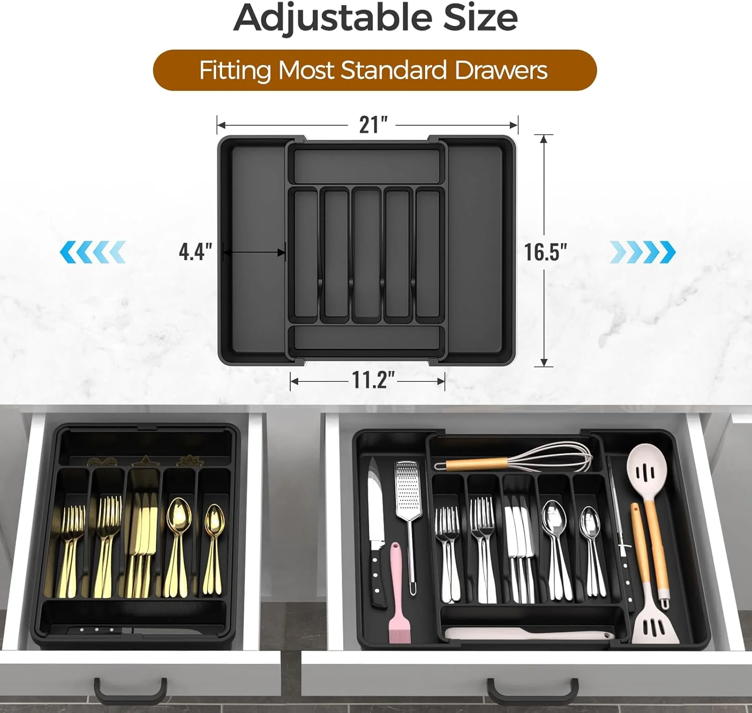 🔥LAST DAY SALE 50% OFF!!🔥Large Silverware Drawer Organizer Expandable Utensil Tray for Kitchen - Image 2